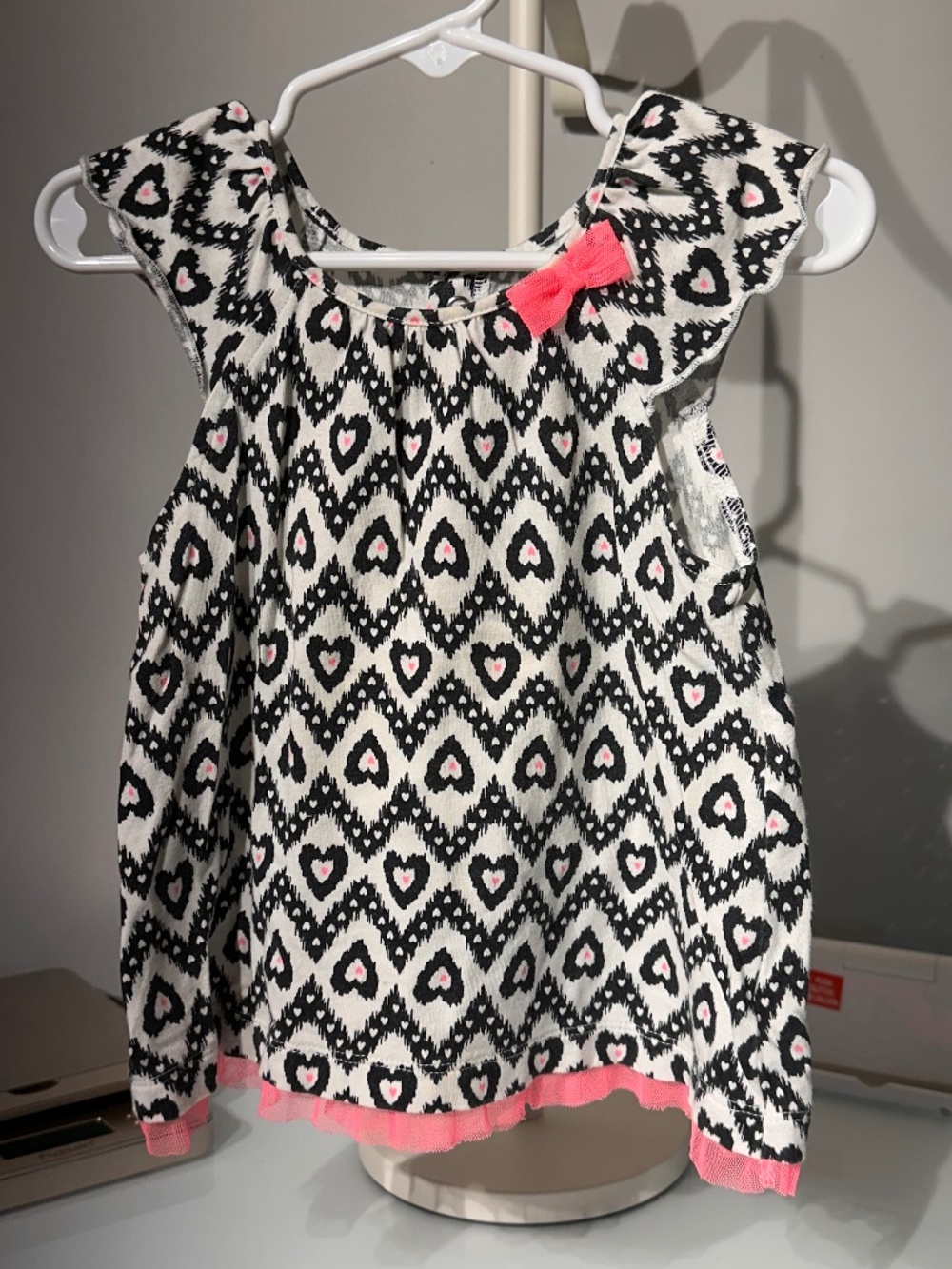 Carter's Child of Mine Girls Sleeveless Tunic Top w/Tulle Trim, sz 24 mths (A87)